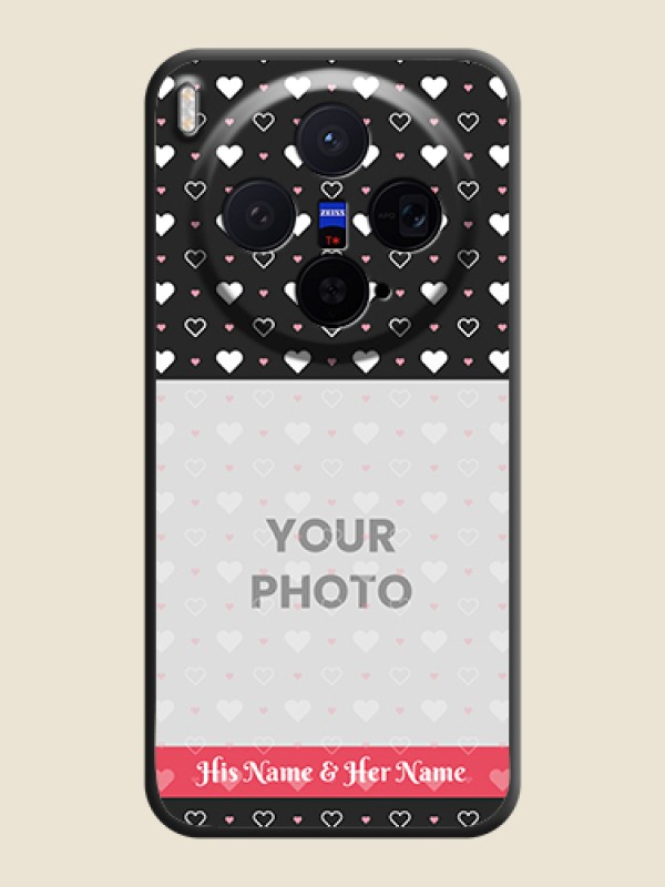 Custom White Color Love Symbols with Text Design on Photo On Space Black Custom Soft Matte Mobile Back Cover - Vivo X300 5G - alternate view