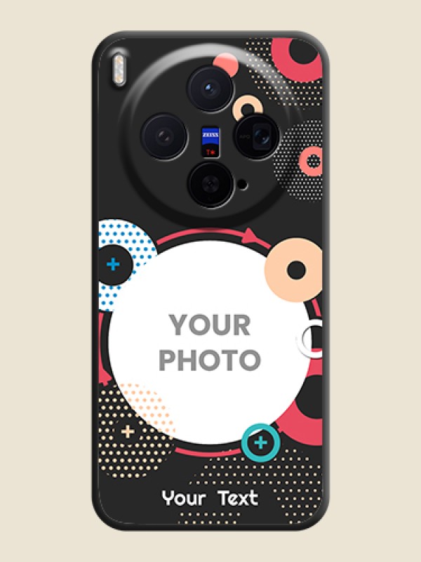 Custom Multicoloured Round Image On Space Black Custom Soft Matte Mobile Back Cover - Vivo X300 5G - alternate view