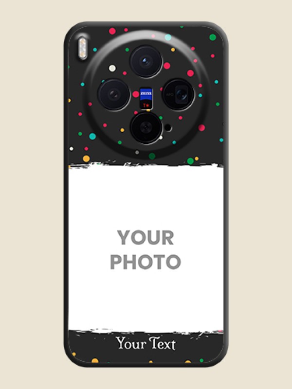 Custom Multicolor Dotted Pattern with Text On Space Black Custom Soft Matte Mobile Back Cover - Vivo X300 5G - alternate view