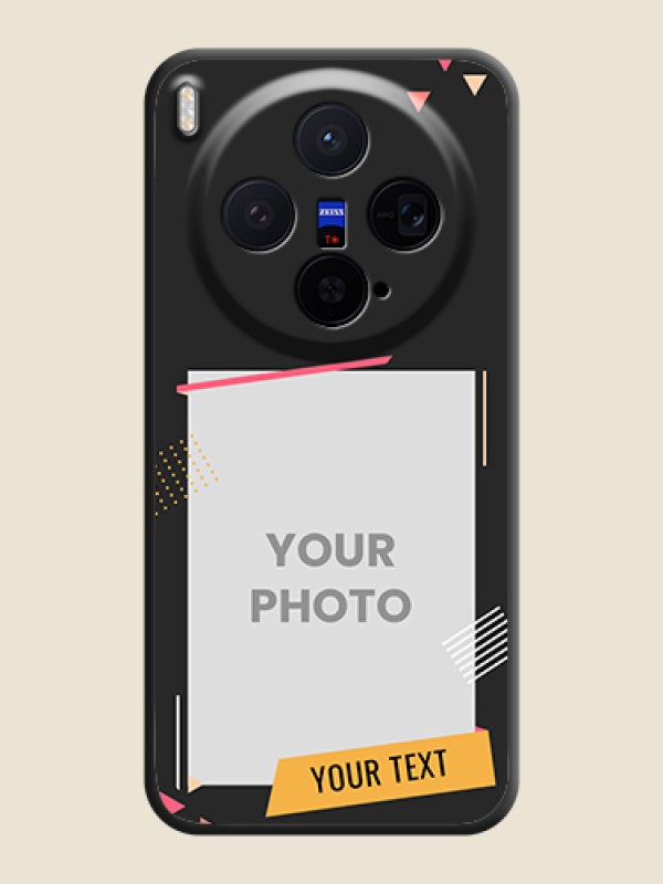 Custom Photo Frame with Triangle Small Dots on Photo On Space Black Custom Soft Matte Mobile Back Cover - Vivo X300 5G - alternate view