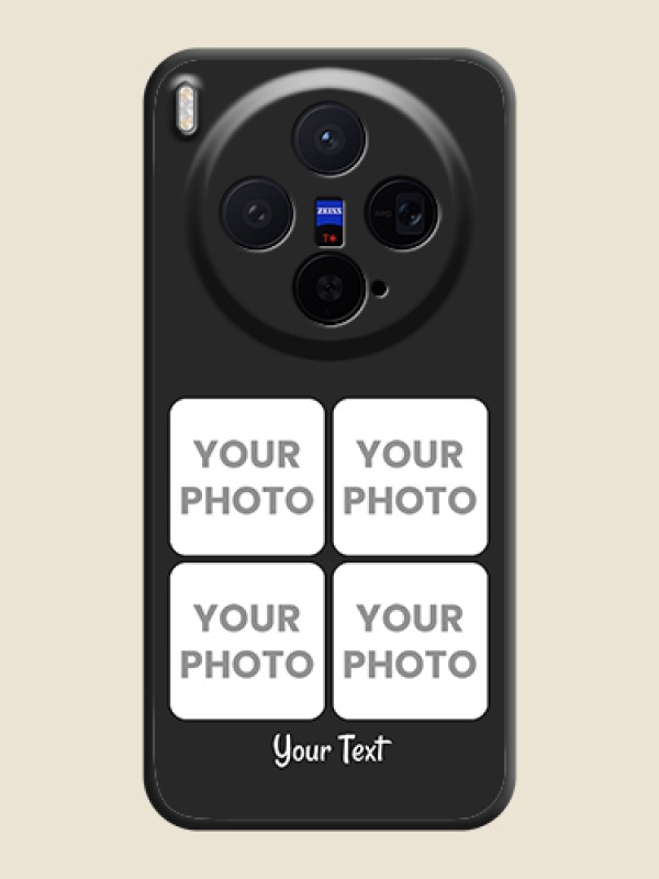 Custom Floral Art with 6 Image Holder on Photo On Space Black Custom Soft Matte Mobile Back Cover - Vivo X300 5G - alternate view