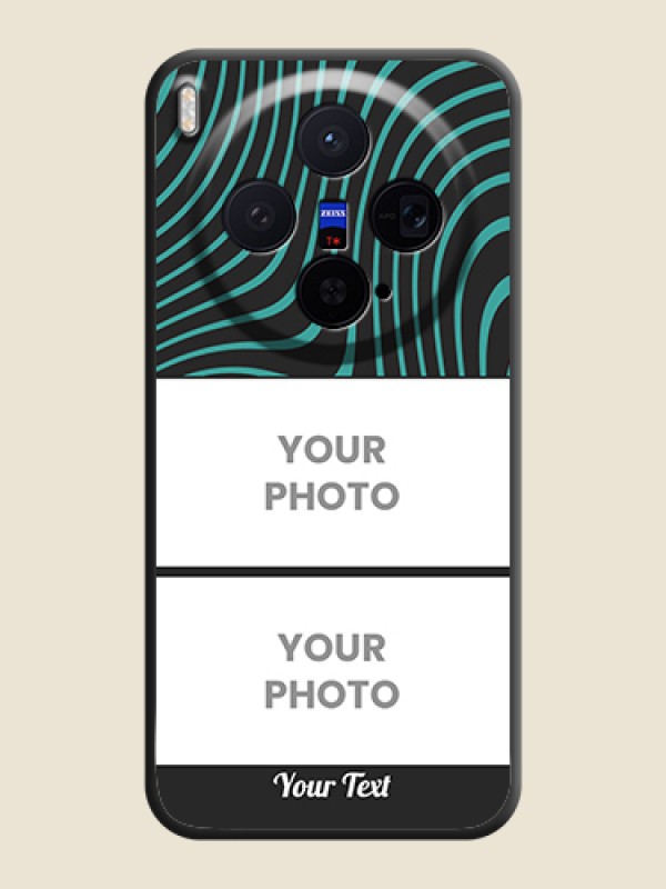 Custom Wave Pattern with 2 Image Holder On Space Black Custom Soft Matte Mobile Back Cover - Vivo X300 5G - alternate view