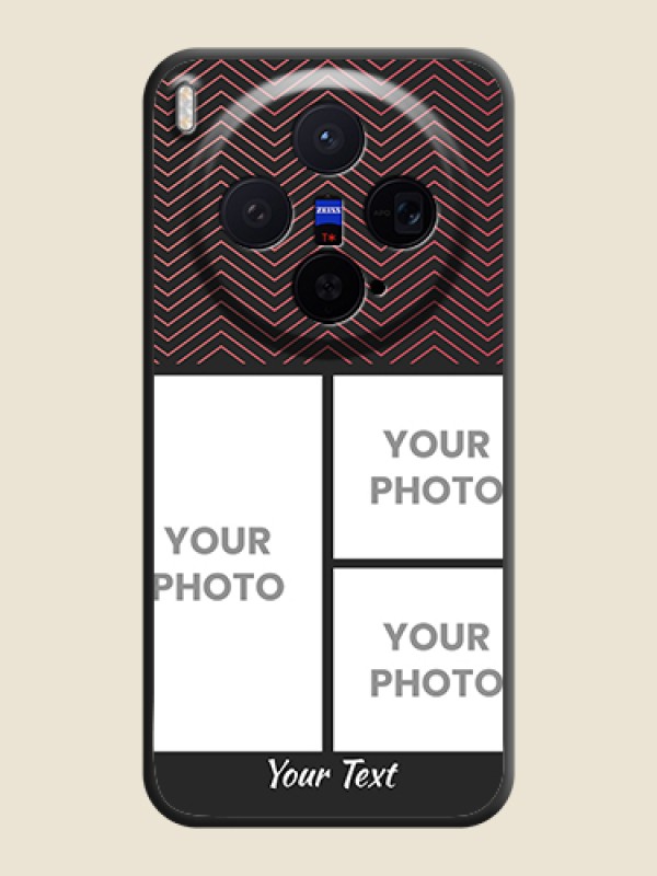 Custom Wave Pattern with 3 Image Holder On Space Black Custom Soft Matte Mobile Back Cover - Vivo X300 5G - alternate view