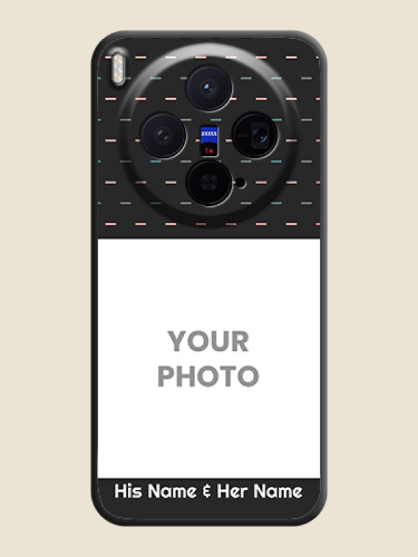 Custom Line Pattern Design with Text On Space Black Custom Soft Matte Mobile Back Cover - Vivo X300 5G - alternate view