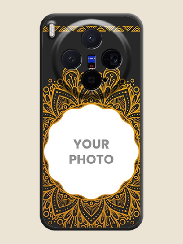 Custom Round Image with Floral Design On Space Black Custom Soft Matte Mobile Back Cover - Vivo X300 5G - alternate view