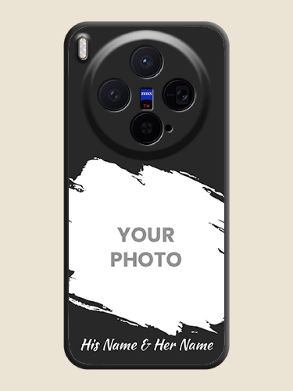 Custom Grunge Brush Strokes on Photo On Space Black Custom Soft Matte Mobile Back Cover - Vivo X300 5G - alternate view