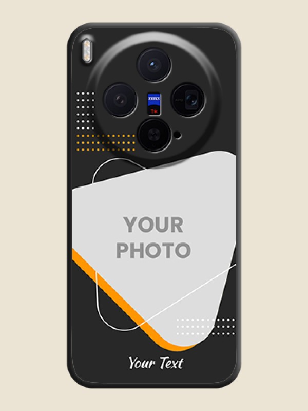 Custom Yellow Triangle on Photo On Space Black Custom Soft Matte Mobile Back Cover - Vivo X300 5G - alternate view