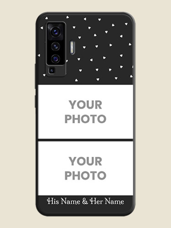 Custom Miniature Love Symbols with Name on Space Black Custom Soft Matte Back Cover - Vivo X50  - alternate view