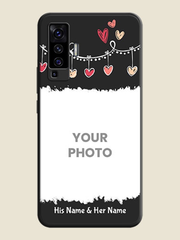 Custom Pink Love Hangings with Name on Space Black Custom Soft Matte Phone Cases - Vivo X50  - alternate view