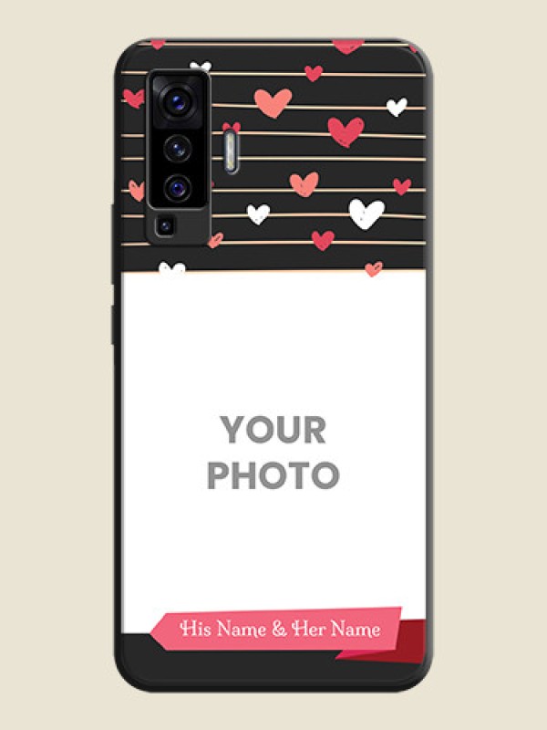 Custom Love Pattern with Name on Pink Ribbon  - Photo on Space Black Soft Matte Back Cover - Vivo X50  - alternate view
