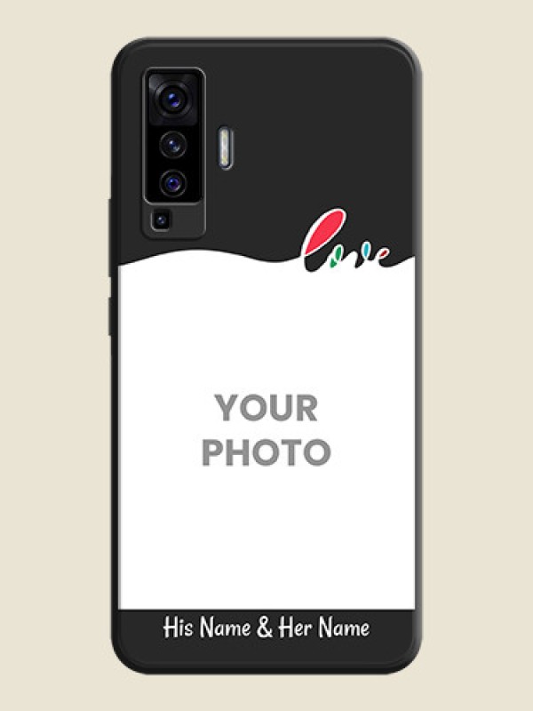 Custom Fall in Love Pattern with Picture - Photo on Space Black Soft Matte Mobile Case - Vivo X50  - alternate view