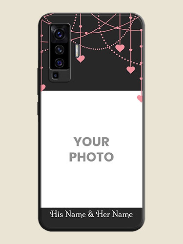 Custom Pink Love Hangings with Text on Space Black Custom Soft Matte Back Cover - Vivo X50  - alternate view