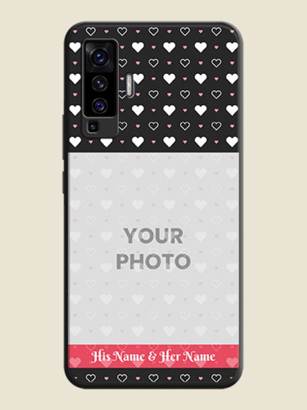 Custom White Color Love Symbols with Text Design - Photo on Space Black Soft Matte Phone Cover - Vivo X50  - alternate view