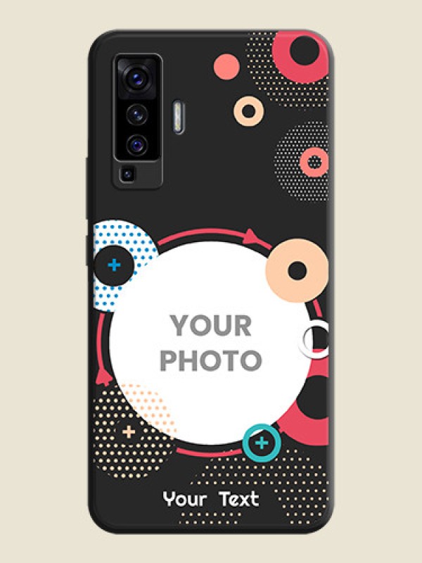Custom Multicoloured Round Image on Personalised Space Black Soft Matte Cases - Vivo X50  - alternate view