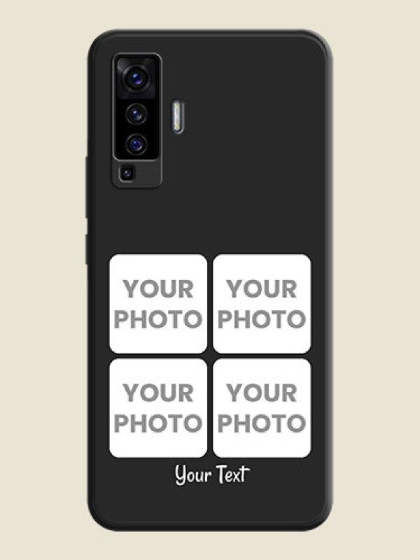 Custom Floral Art with 6 Image Holder - Photo on Space Black Soft Matte Mobile Case - Vivo X50  - alternate view