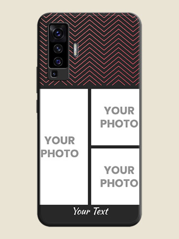 Custom Wave Pattern with 3 Image Holder on Space Black Custom Soft Matte Back Cover - Vivo X50  - alternate view