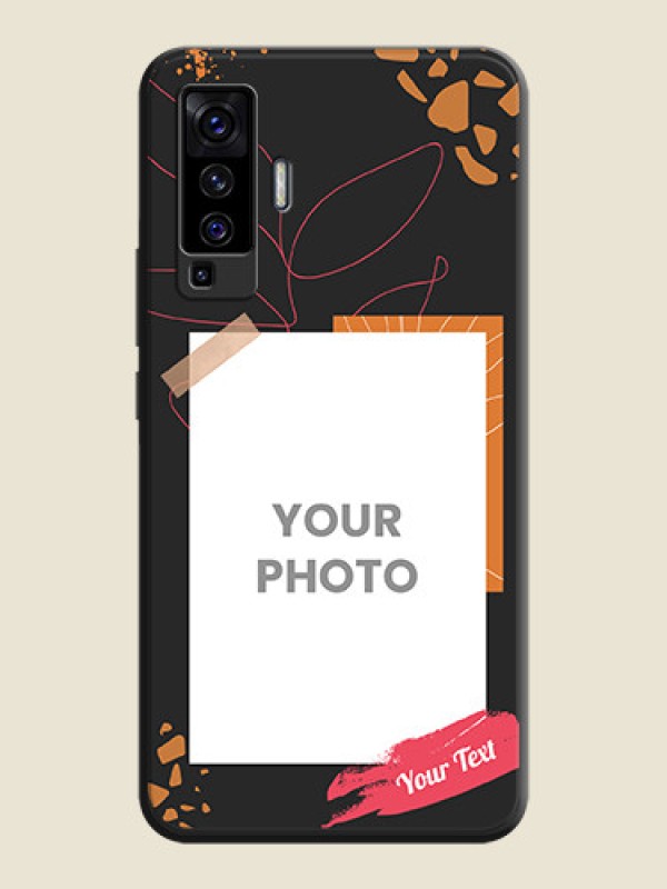 Custom Orange Photo Frame on Space Black Custom Soft Matte Phone Back Cover - Vivo X50  - alternate view