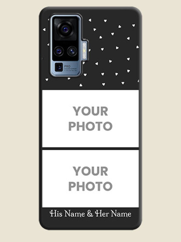 Custom Miniature Love Symbols with Name on Space Black Custom Soft Matte Back Cover - Vivo X50 Pro 5G - alternate view