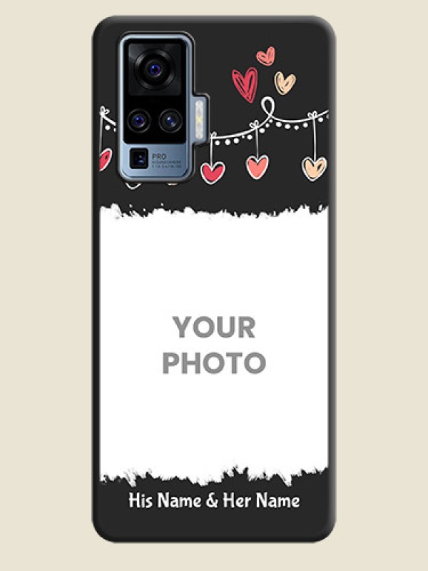 Custom Pink Love Hangings with Name on Space Black Custom Soft Matte Phone Cases - Vivo X50 Pro 5G - alternate view