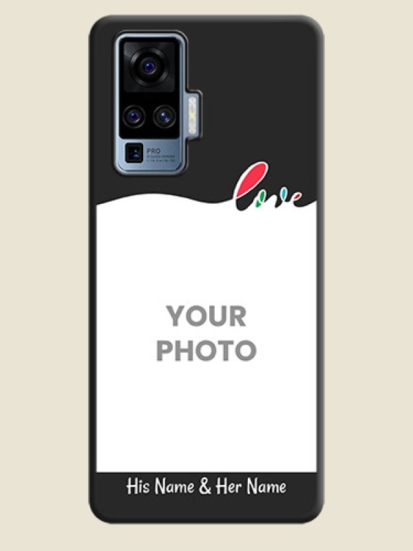 Custom Fall in Love Pattern with Picture - Photo on Space Black Soft Matte Mobile Case - Vivo X50 Pro 5G - alternate view