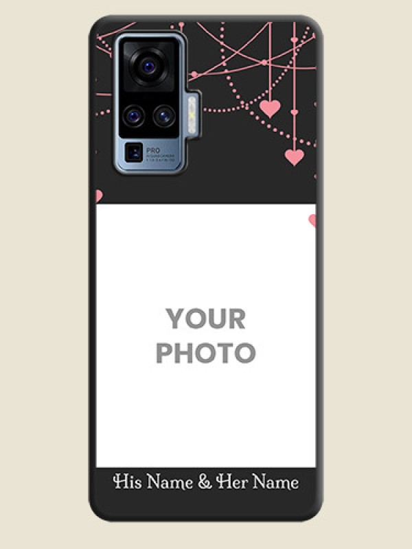 Custom Pink Love Hangings with Text on Space Black Custom Soft Matte Back Cover - Vivo X50 Pro 5G - alternate view