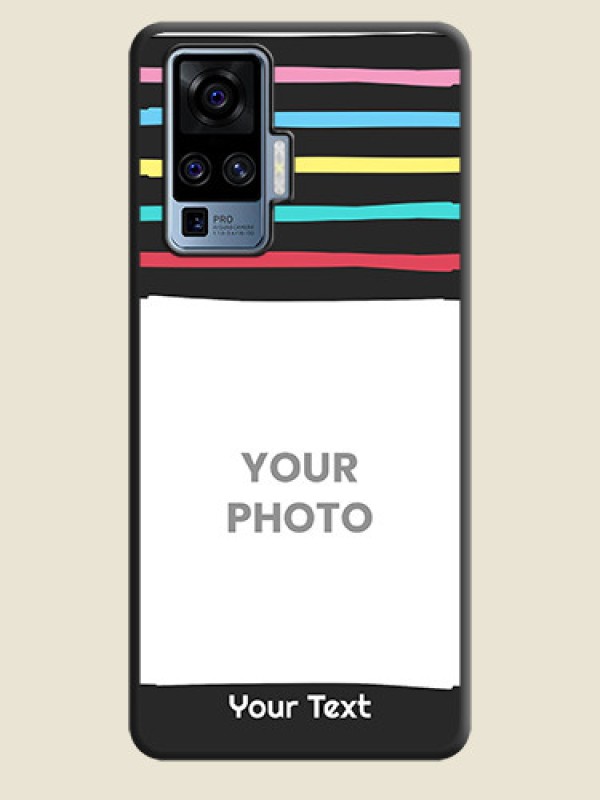 Custom Multicolor Lines with Image on Space Black Personalized Soft Matte Phone Covers - Vivo X50 Pro 5G - alternate view