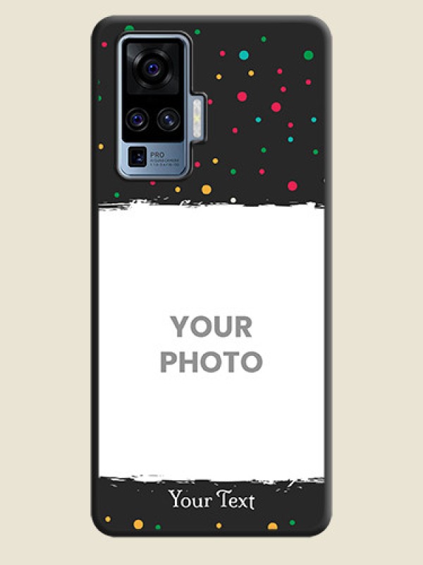 Custom Multicolor Dotted Pattern with Text on Space Black Custom Soft Matte Phone Back Cover - Vivo X50 Pro 5G - alternate view
