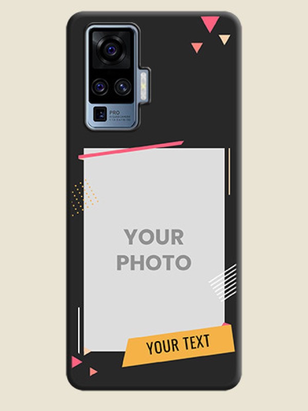 Custom Photo Frame with Triangle Small Dots - Photo on Space Black Soft Matte Back Cover - Vivo X50 Pro 5G - alternate view