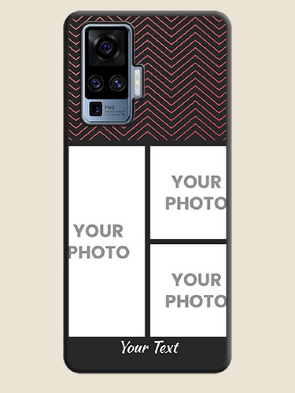 Custom Wave Pattern with 3 Image Holder on Space Black Custom Soft Matte Back Cover - Vivo X50 Pro 5G - alternate view