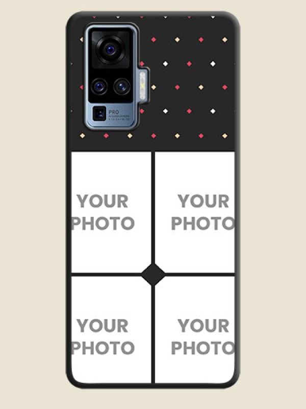 Custom Multicolor Dotted Pattern with 4 Image Holder on Space Black Custom Soft Matte Phone Cases - Vivo X50 Pro 5G - alternate view
