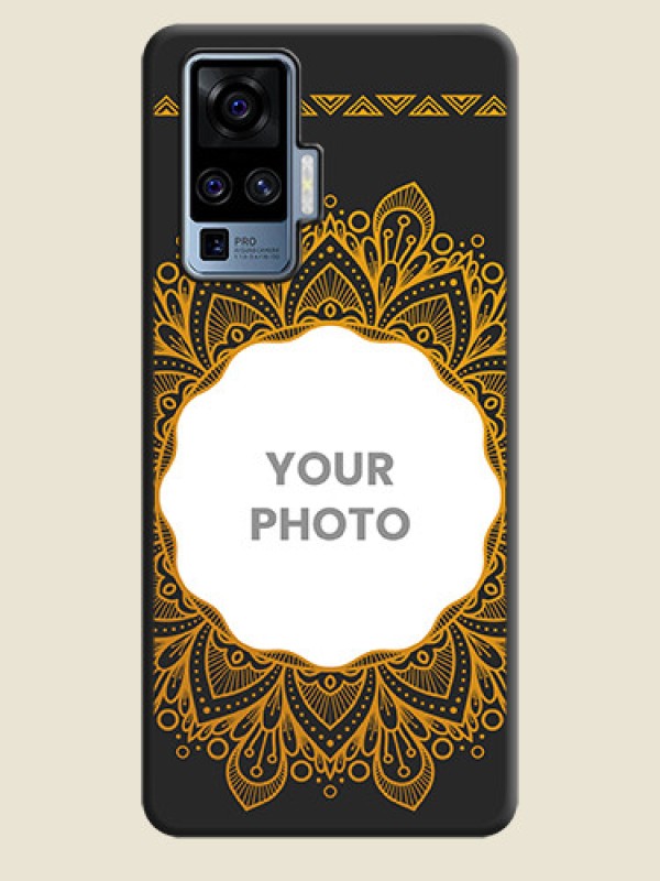 Custom Round Image with Floral Design - Photo on Space Black Soft Matte Mobile Cover - Vivo X50 Pro 5G - alternate view