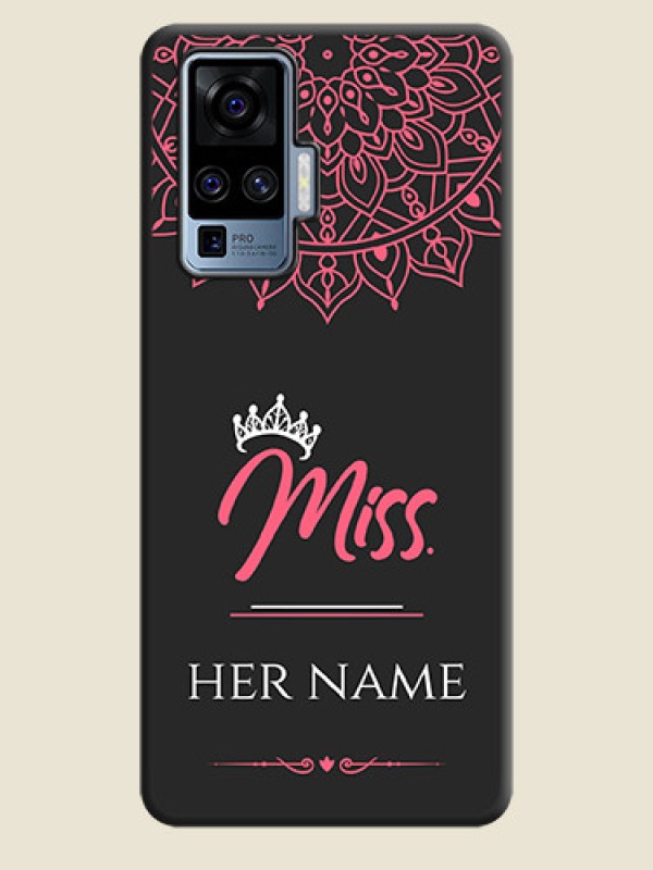 Custom Mrs Name with Floral Design on Space Black Personalized Soft Matte Phone Covers - Vivo X50 Pro 5G - alternate view