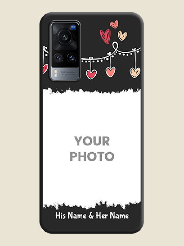 Custom Pink Love Hangings with Name on Space Black Custom Soft Matte Phone Cases - Vivo X60 - alternate view