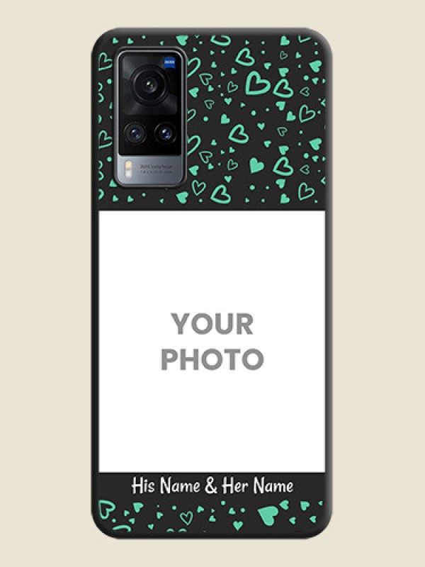 Custom Sea Green Indefinite Love Pattern on Photo on Space Black Soft Matte Mobile Cover - Vivo X60 - alternate view