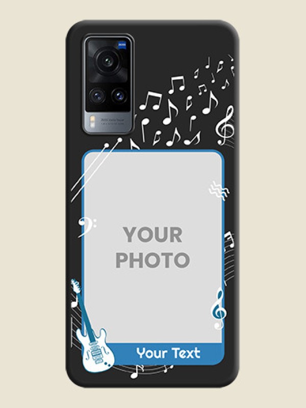 Custom Musical Theme Design with Text on Photo on Space Black Soft Matte Mobile Case - Vivo X60 - alternate view