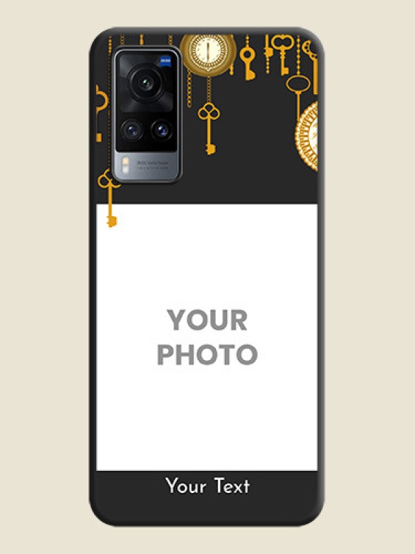 Custom Decorative Design with Text on Space Black Custom Soft Matte Back Cover - Vivo X60 - alternate view