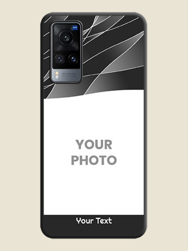 Custom Mixed Wave Lines on Photo on Space Black Soft Matte Mobile Cover - Vivo X60 - alternate view