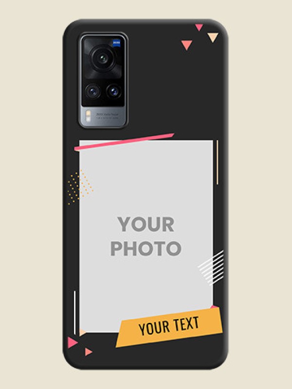 Custom Photo Frame with Triangle Small Dots on Photo on Space Black Soft Matte Back Cover - Vivo X60 - alternate view