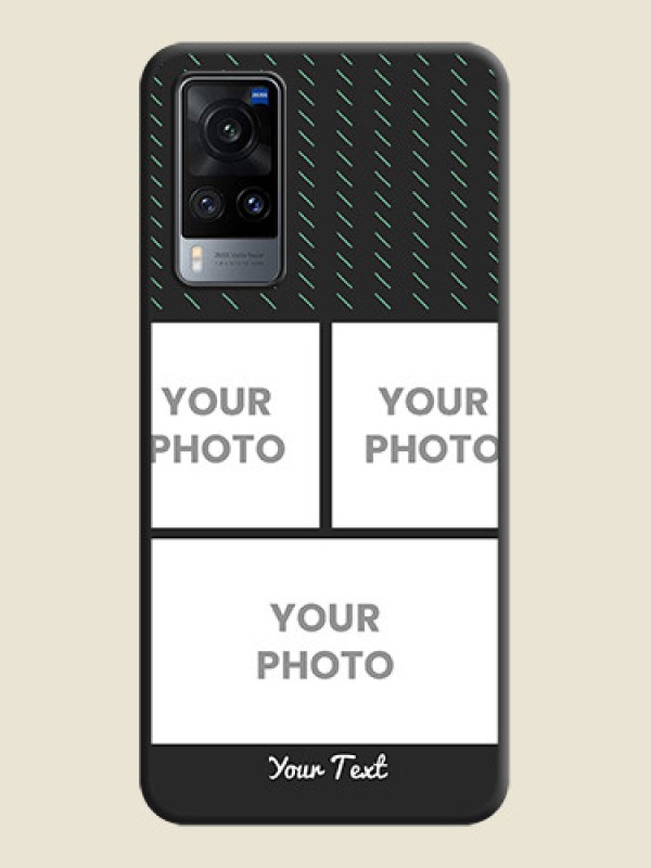 Custom Cross Dotted Pattern with 2 Image Holder  on Personalised Space Black Soft Matte Cases - Vivo X60 - alternate view