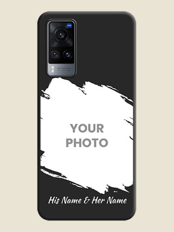Custom Grunge Brush Strokes on Photo on Space Black Soft Matte Back Cover - Vivo X60 - alternate view