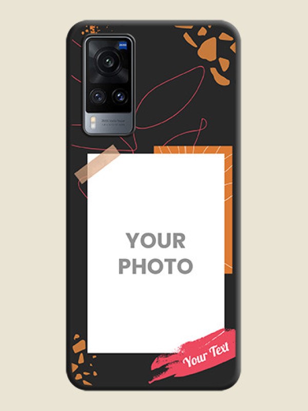 Custom Orange Photo Frame on Space Black Custom Soft Matte Phone Back Cover - Vivo X60 - alternate view