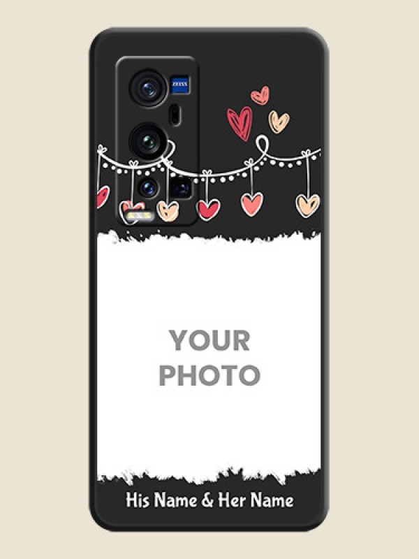 Custom Pink Love Hangings with Name on Space Black Custom Soft Matte Phone Cases - Vivo X60 Pro Plus - alternate view