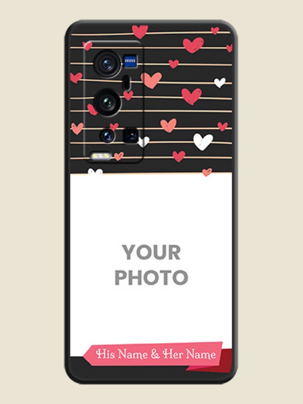 Custom Love Pattern with Name on Pink Ribbon  on Photo on Space Black Soft Matte Back Cover - Vivo X60 Pro Plus - alternate view