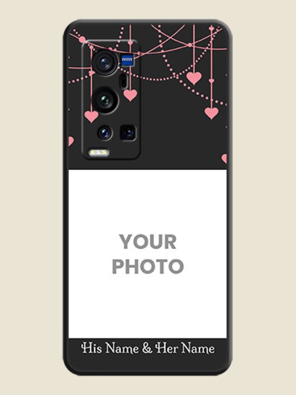 Custom Pink Love Hangings with Text on Space Black Custom Soft Matte Back Cover - Vivo X60 Pro Plus - alternate view