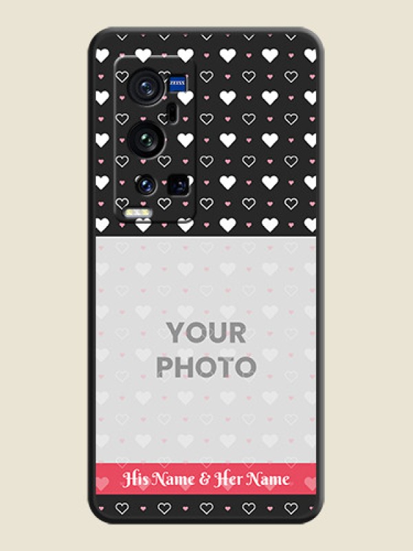 Custom White Color Love Symbols with Text Design on Photo on Space Black Soft Matte Phone Cover - Vivo X60 Pro Plus - alternate view