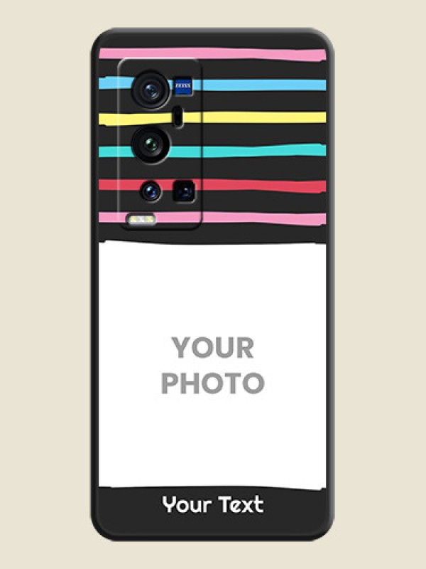 Custom Multicolor Lines with Image on Space Black Personalized Soft Matte Phone Covers - Vivo X60 Pro Plus - alternate view