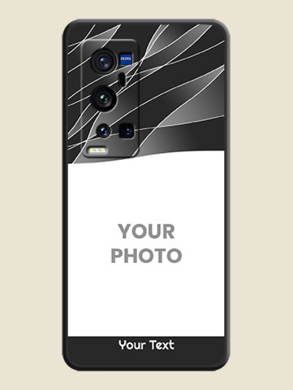Custom Mixed Wave Lines on Photo on Space Black Soft Matte Mobile Cover - Vivo X60 Pro Plus - alternate view