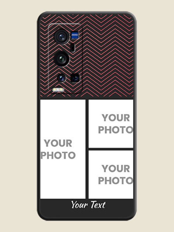 Custom Wave Pattern with 3 Image Holder on Space Black Custom Soft Matte Back Cover - Vivo X60 Pro Plus - alternate view