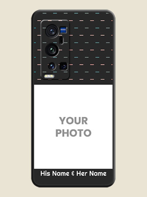 Custom Line Pattern Design with Text on Space Black Custom Soft Matte Phone Back Cover - Vivo X60 Pro Plus - alternate view