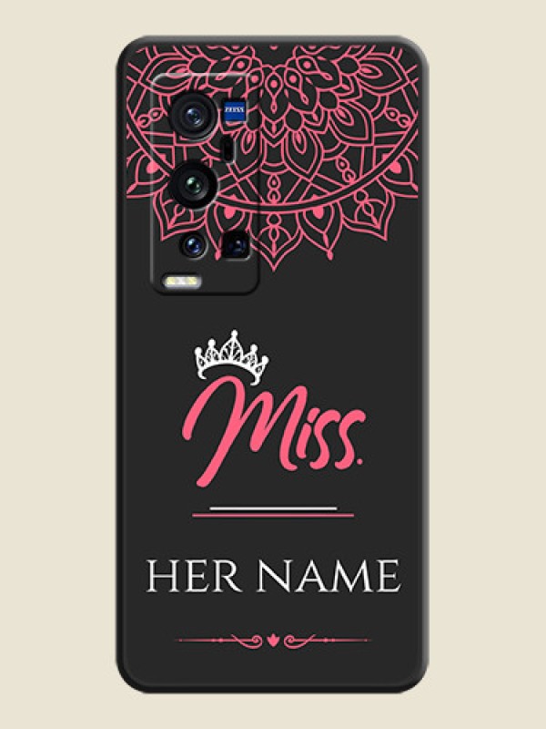 Custom Mrs Name with Floral Design on Space Black Personalized Soft Matte Phone Covers - Vivo X60 Pro Plus - alternate view